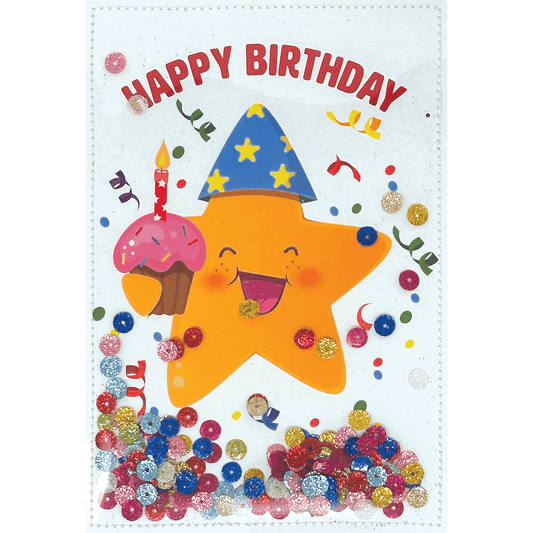 Colorful Party Star Birthday Card from Cardmore with confetti design, perfect for celebrating special occasions.