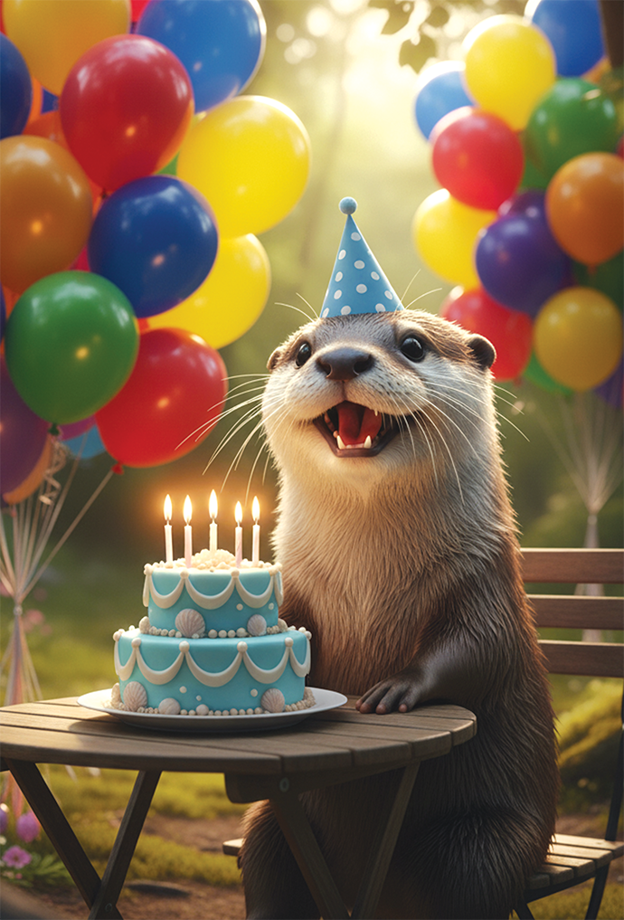 Otter Birthday Card Lenticular