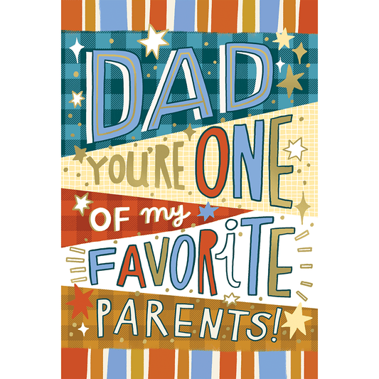 Pictura Father birthday card featuring "One of My Favorite Parents" message, designed for celebrating dads on special occasions.