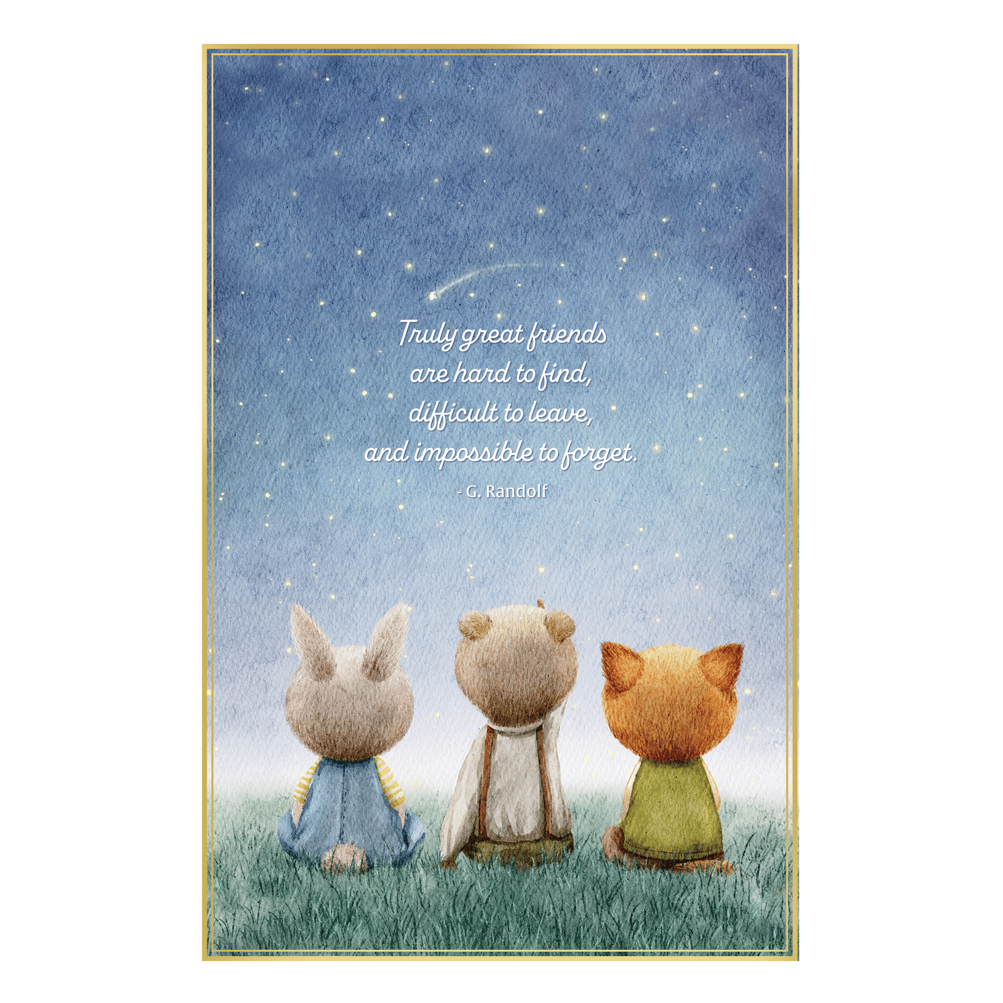 Animals and stars friendship card by Cardmore featuring colorful animal and star illustrations on an everyday greeting card.