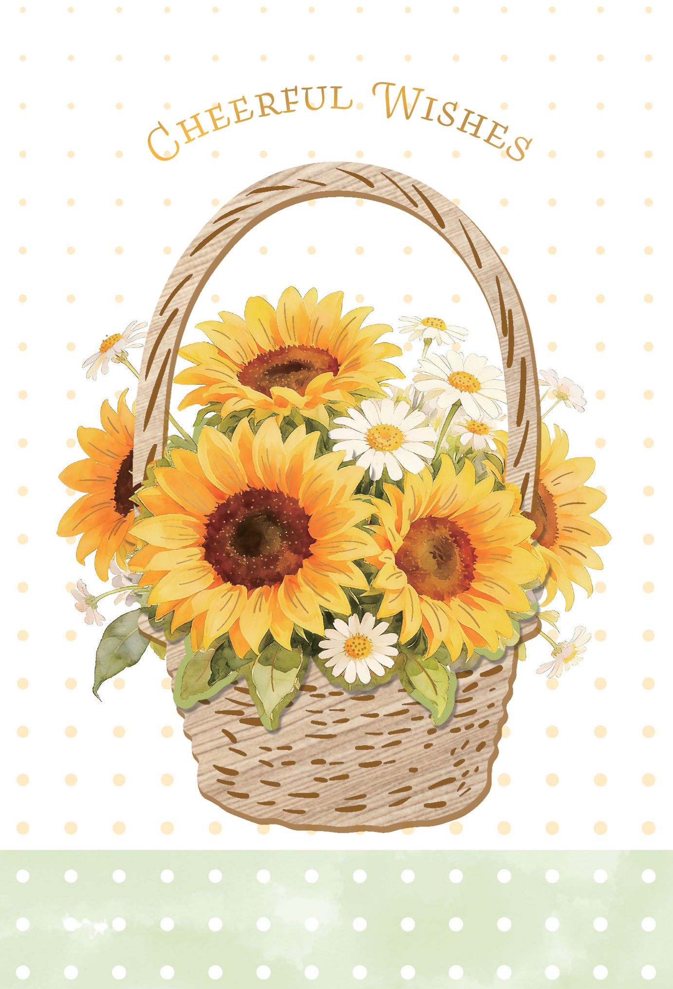 Sunflowers Get Well Card Wood
