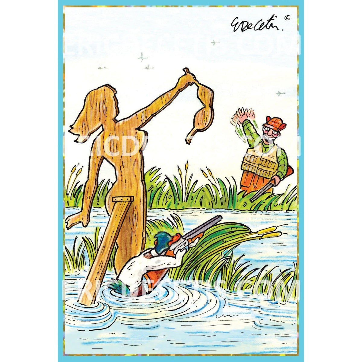 Pictura duck decoy birthday card featuring a realistic duck decoy illustration, suitable for everyday greeting occasions.