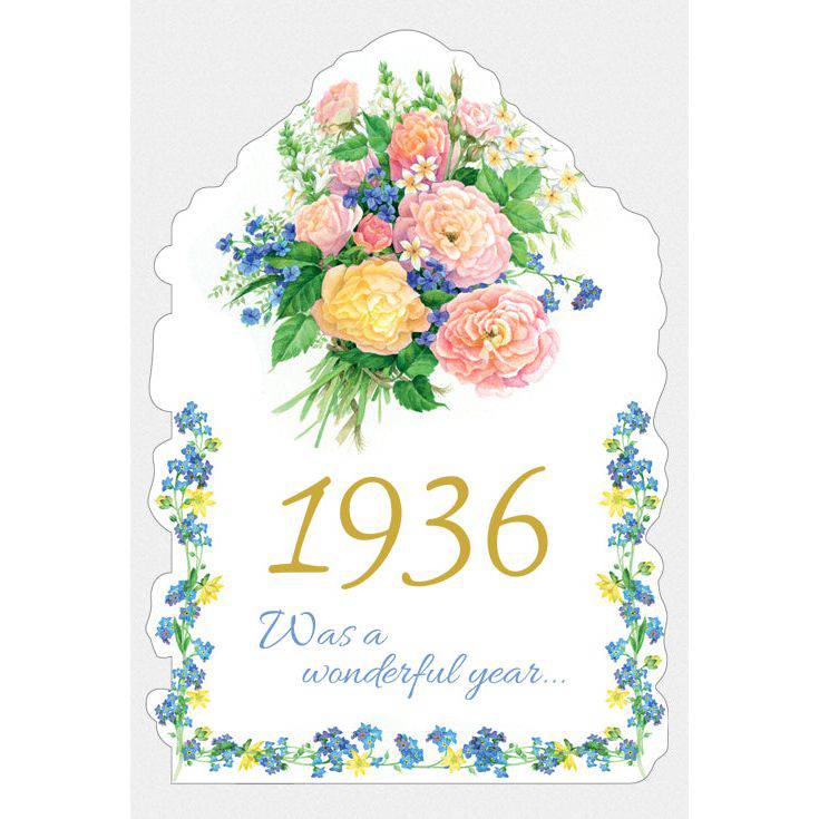 Pictura Year of Birth 1936 card featuring a vintage design and bold "1936" text, suitable for celebrating birth years.