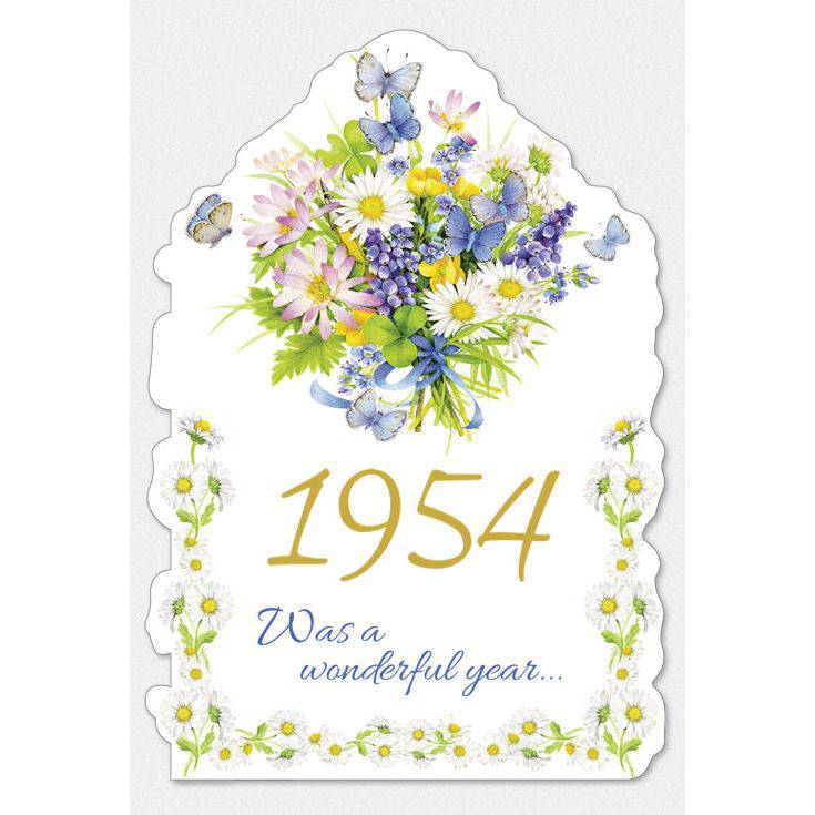 Pictura Year of Birth 1954 card featuring a decorative design with the year 1954, suitable for celebrating or gifting.