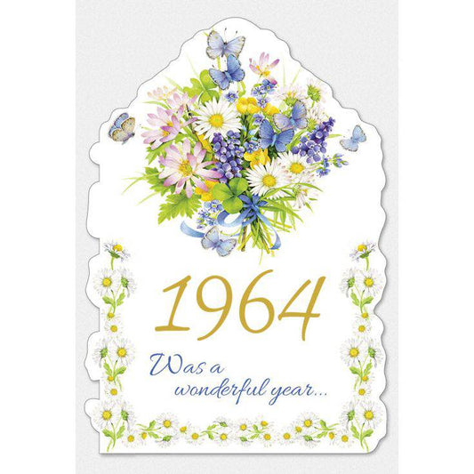 Pictura Year of Birth 1964 card featuring a stylish design celebrating the year of birth, ideal for personalized birthday gifts.
