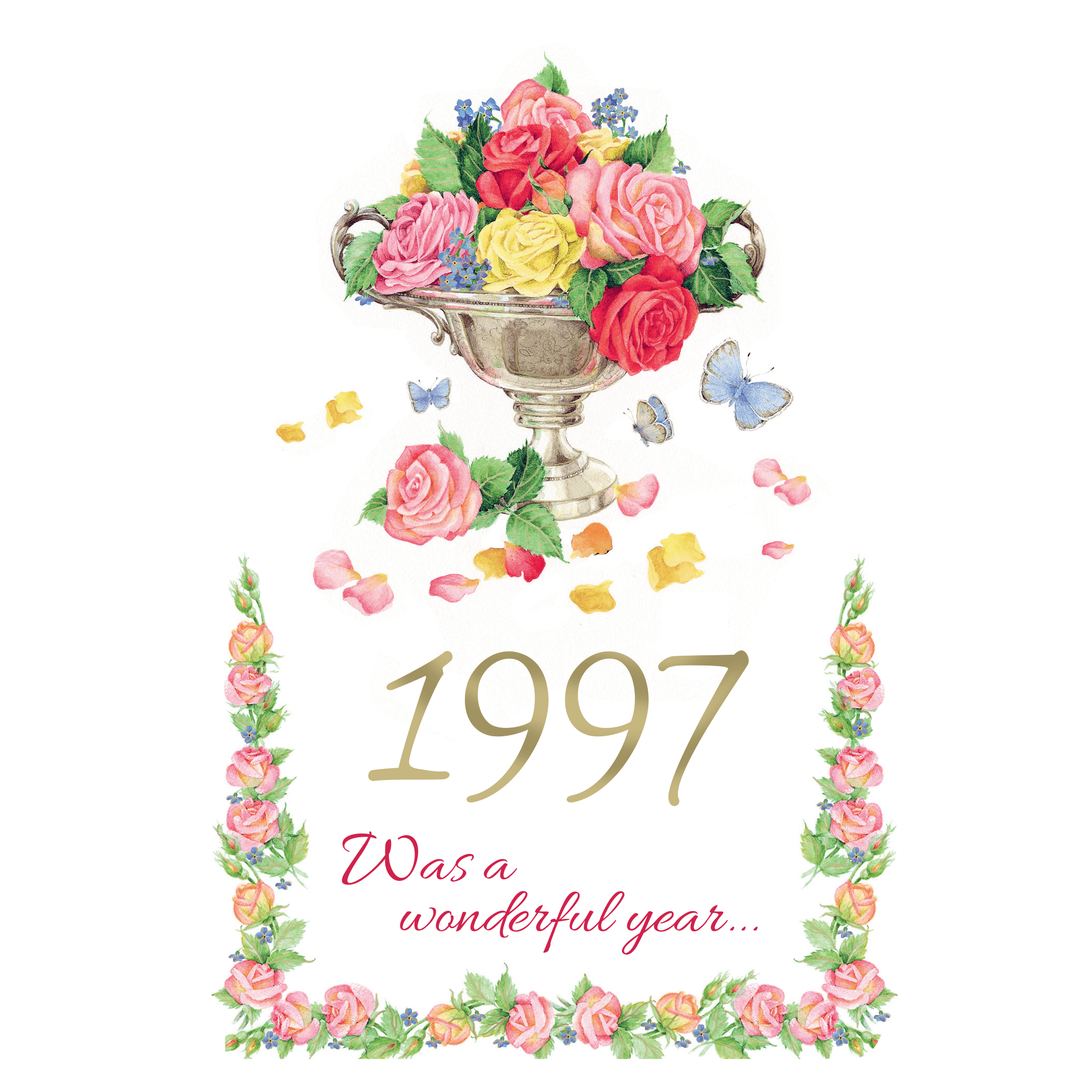 Pictura Year of Birth 1997 card featuring colorful design and text celebrating the birth year 1997.