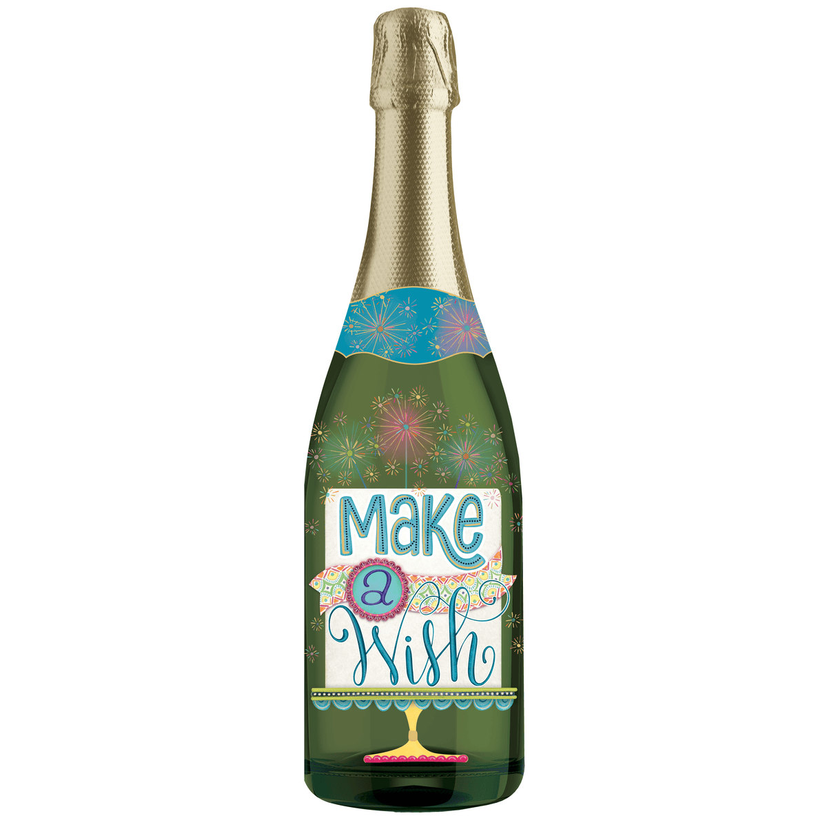 Pictura champagne sound card featuring a sparkler cake for birthday celebrations with sparkling candle and festive design.