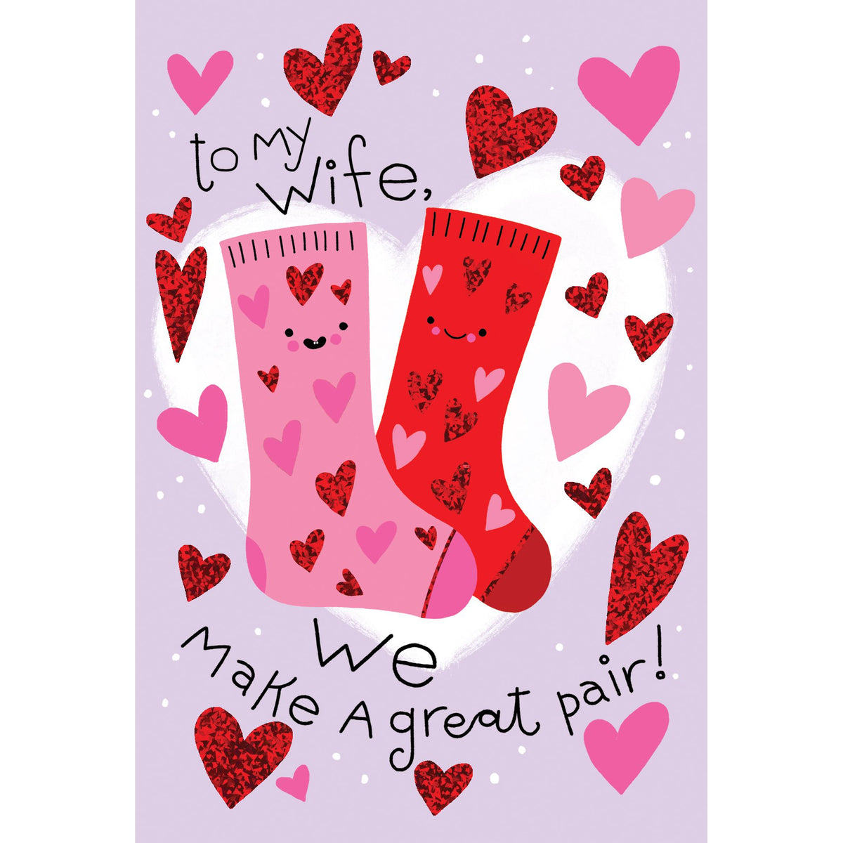 Pictura Valentine's Day card for wife featuring a great pair of socks design