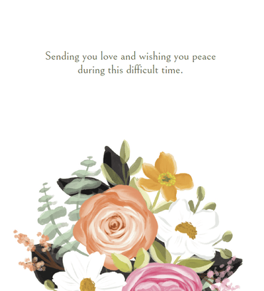 Pictura From Me To You Sympathy greeting card with floral design and heartfelt message on white background