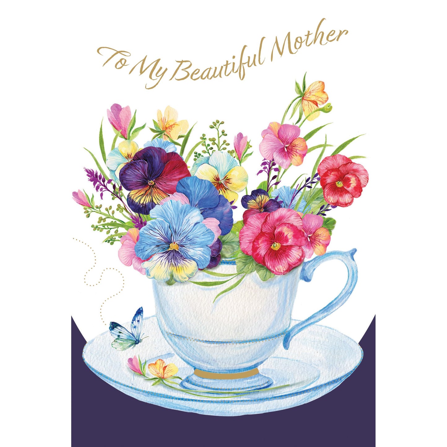 Pansy Teacup Mother's Day Card