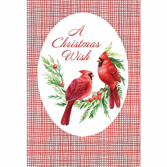 Pictura Cardinal Wreath Christmas Card with festive red and green wreath featuring a cardinal bird, holiday seasonal design.