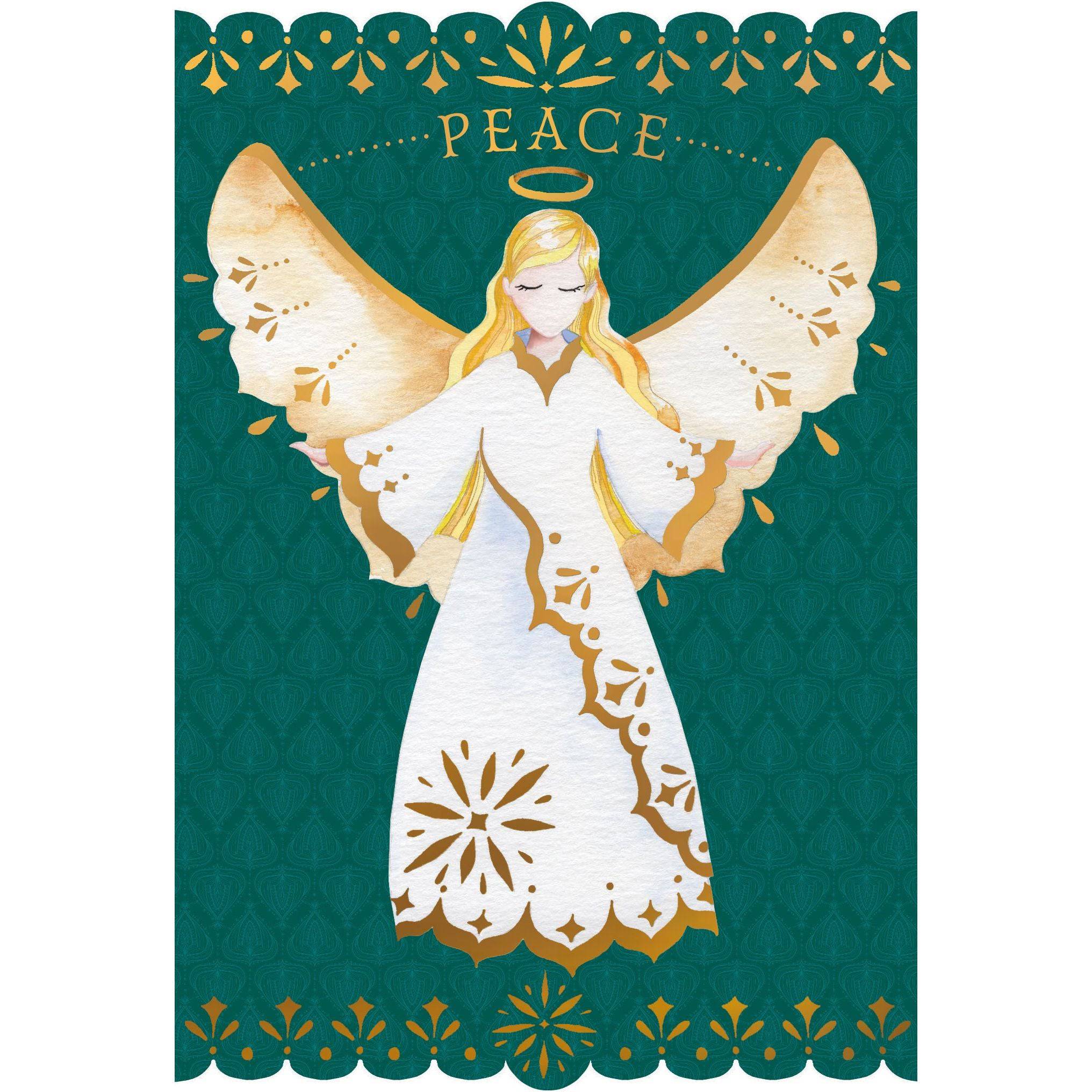 Angel Christmas card featuring a festive holiday design with a graceful angel illustration, by Pictura for seasonal greeting occasions.