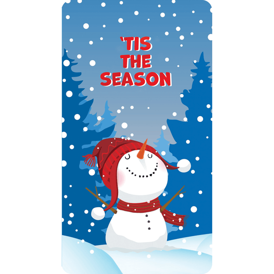 Happy Snowman Christmas Card Money Holder by Pictura, featuring a festive snowman design for holiday gift giving.