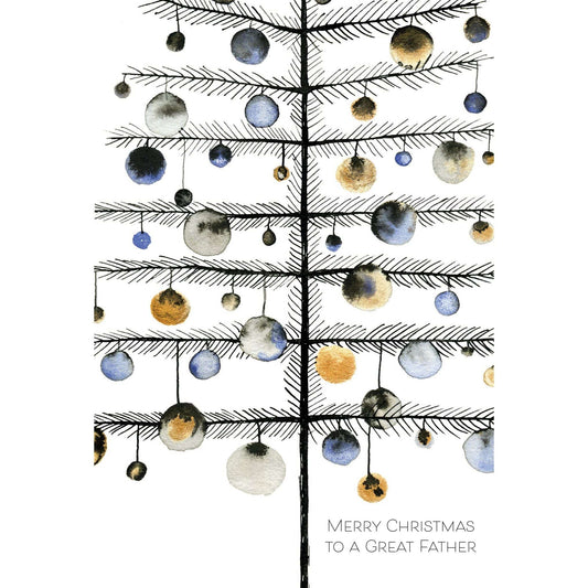 Pictura Modern Tree Christmas Card for Father featuring a seasonal design with a contemporary tree illustration.