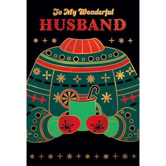 Pictura Christmas sweater Christmas card featuring festive holiday design for husbands, perfect for seasonal greetings.