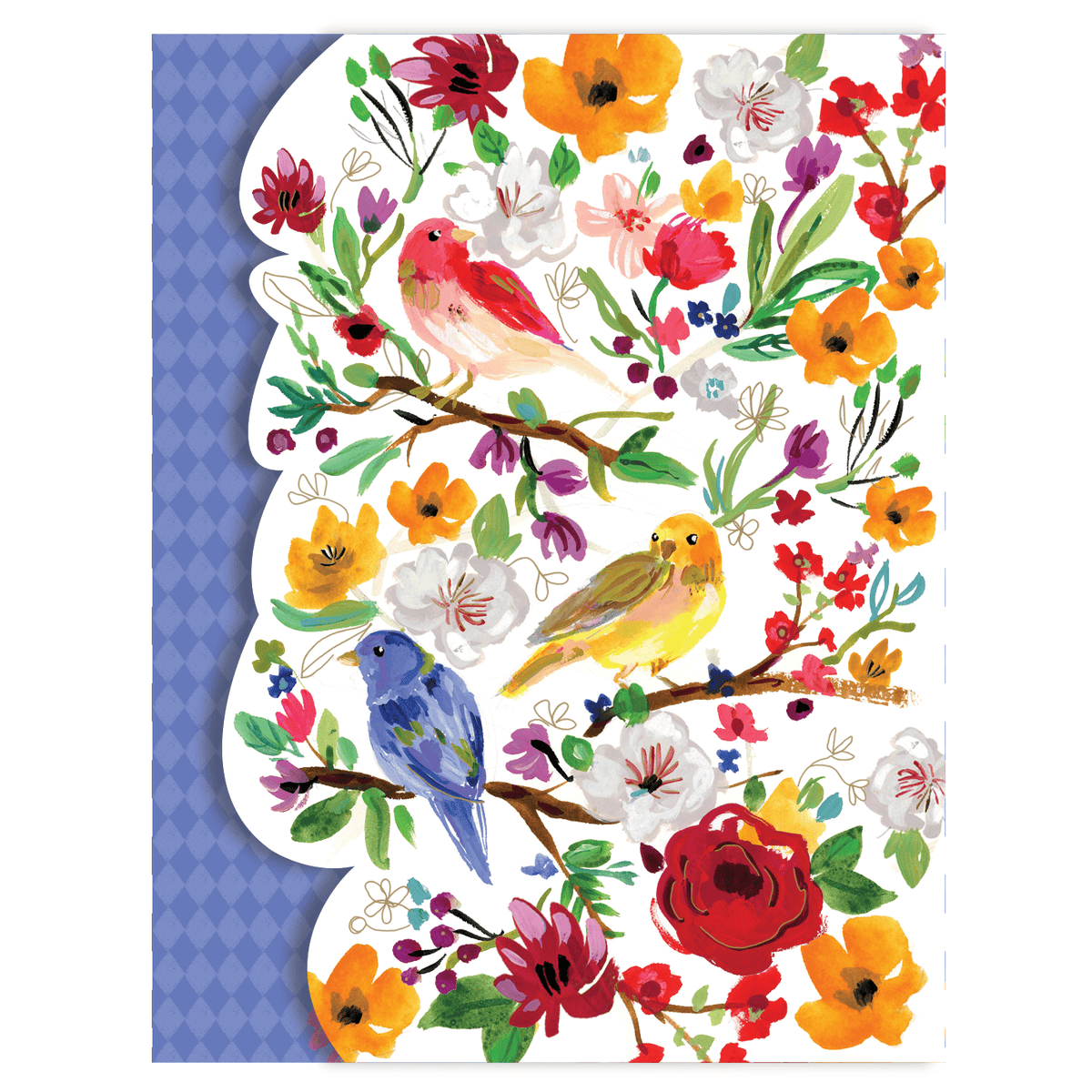 Pocket purse pad featuring a bird and branches design from GH Printing, showcasing colorful pattern and compact size.