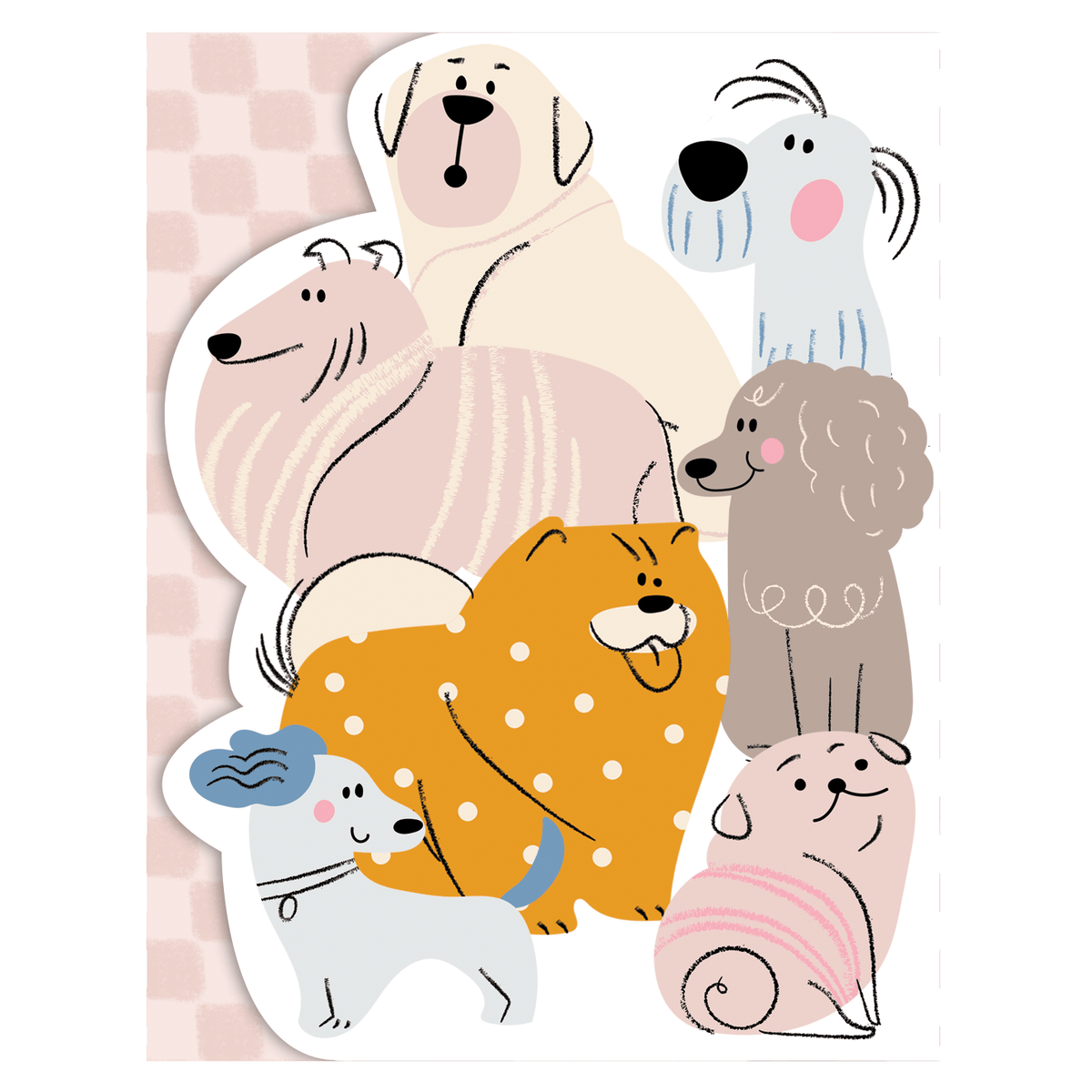 Pocket purse pad for dogs by GH Printing, featuring a compact design with dog-themed graphics on a soft fabric surface.