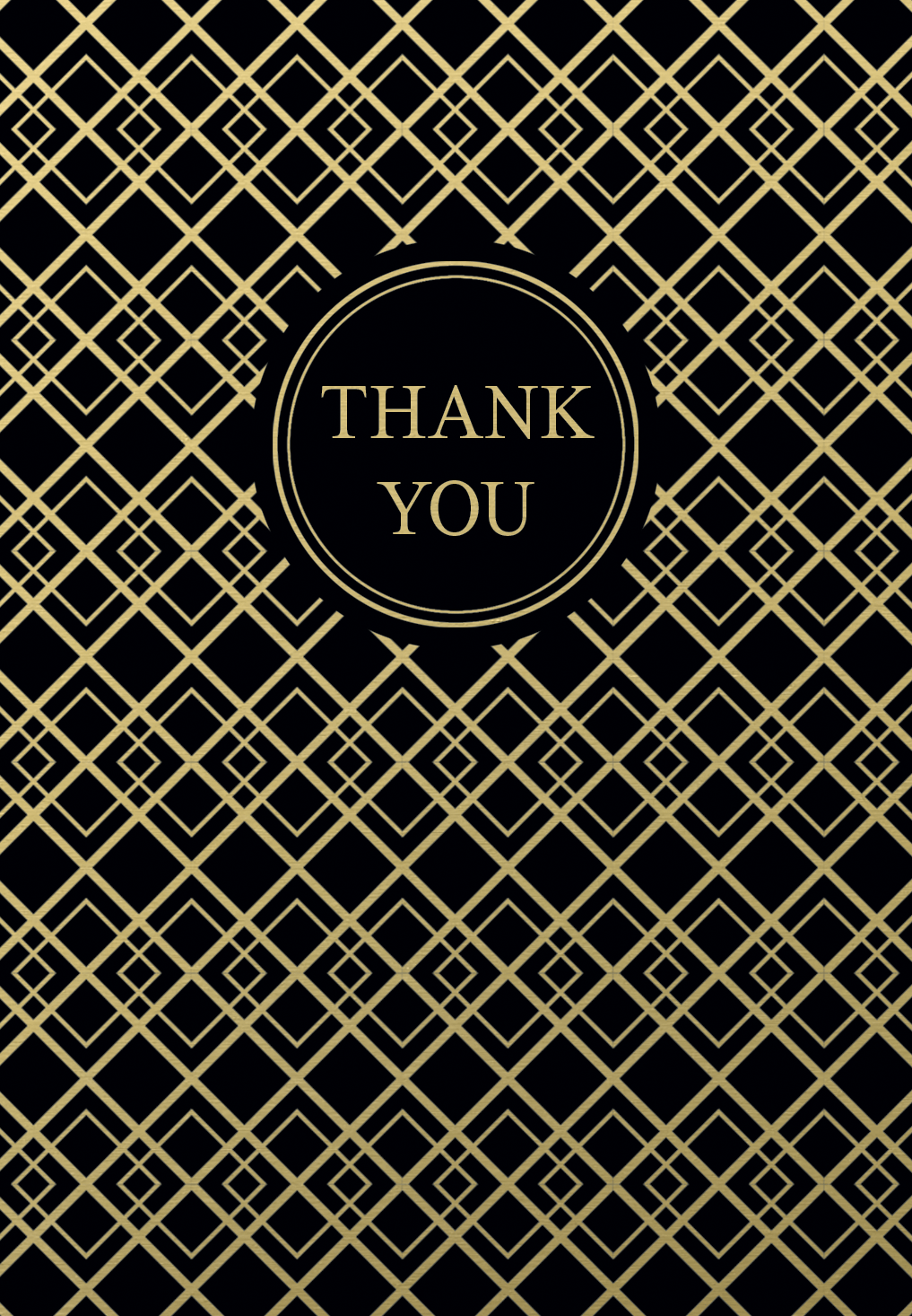 Black and gold boxed thank you cards by Pictura, featuring elegant folded note cards in a decorative box.