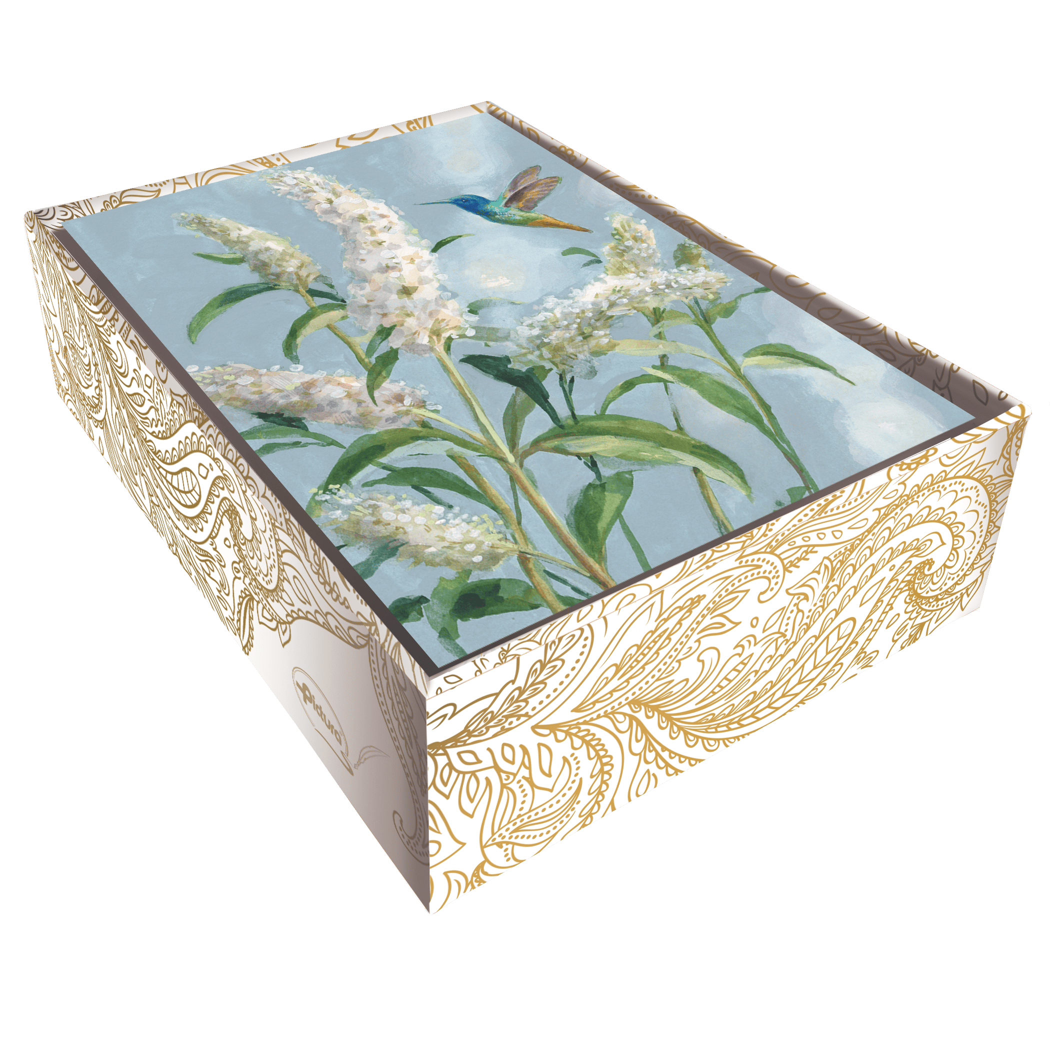 Set of Pictura hummingbird-themed boxed notes with blank cards, ideal for writing and gifting.