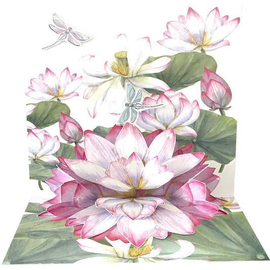 Pictura Dragonfly Large Pop-Up Card with intricate 3D paper craft design, featuring a colorful dragonfly emerging from the card.