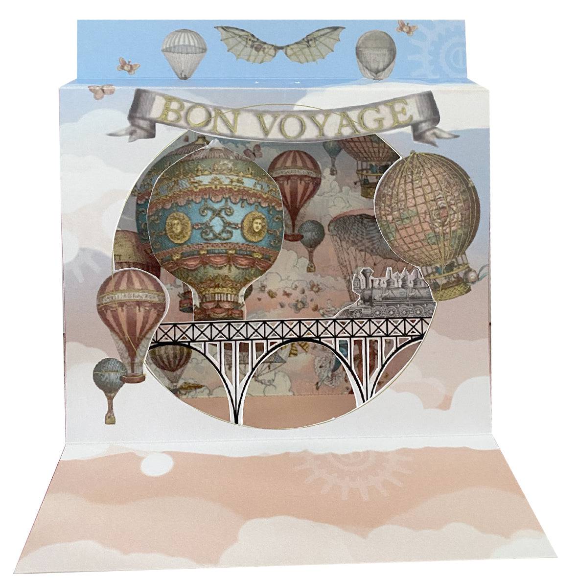 Large Pictura hot-air balloon pop-up card featuring a colorful 3D balloon design with intricate details.
