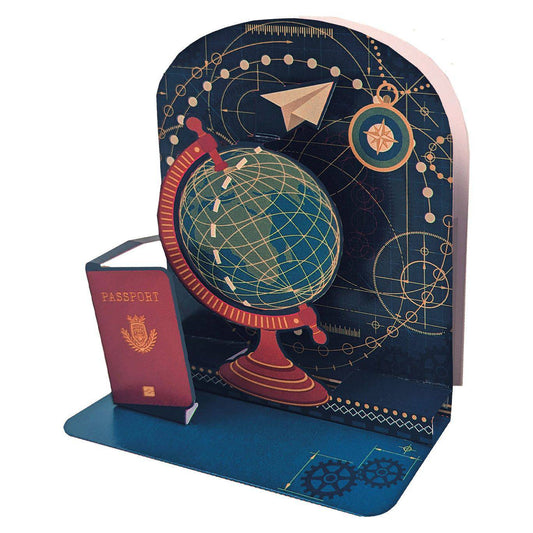 Pictura Travel Small Pop Up Card featuring a detailed 3D travel-themed design, perfect for greeting or special occasions.