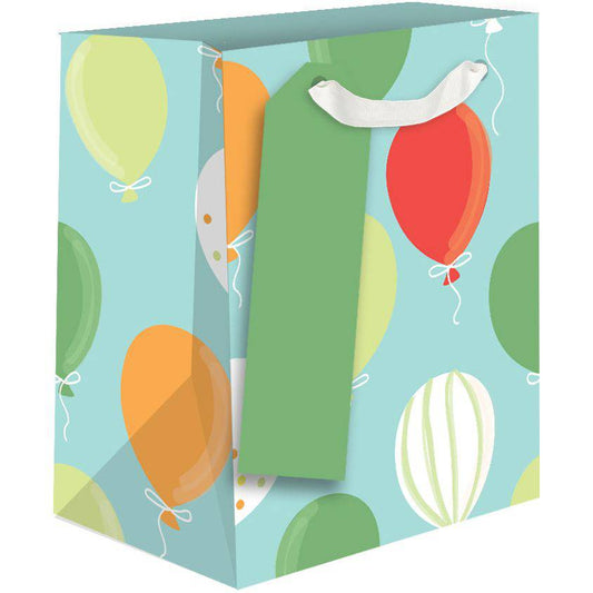 Colorful balloons small gift bag by Pictura with vibrant balloon illustrations and sturdy handles for special occasions.