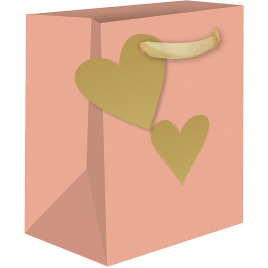 Small gold heart gift bags by AB PICTURA featuring a festive design, perfect for gift wrapping and special occasions.