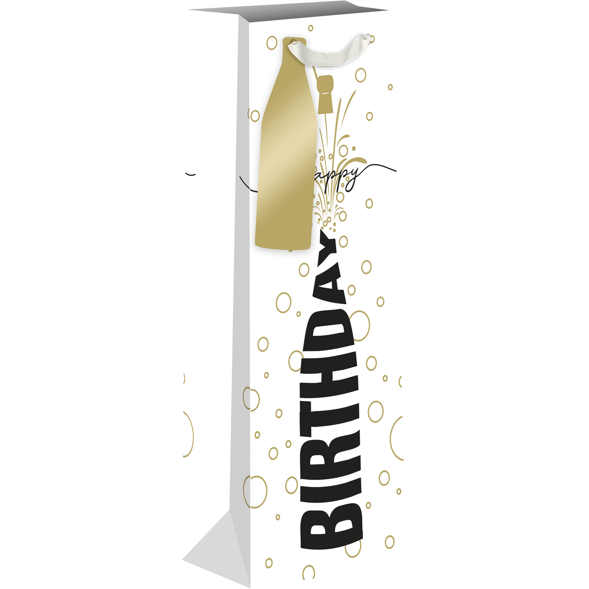 AB PICTURA birthday bottle gift bag featuring colorful printed design, perfect for gift wrapping and presentation.