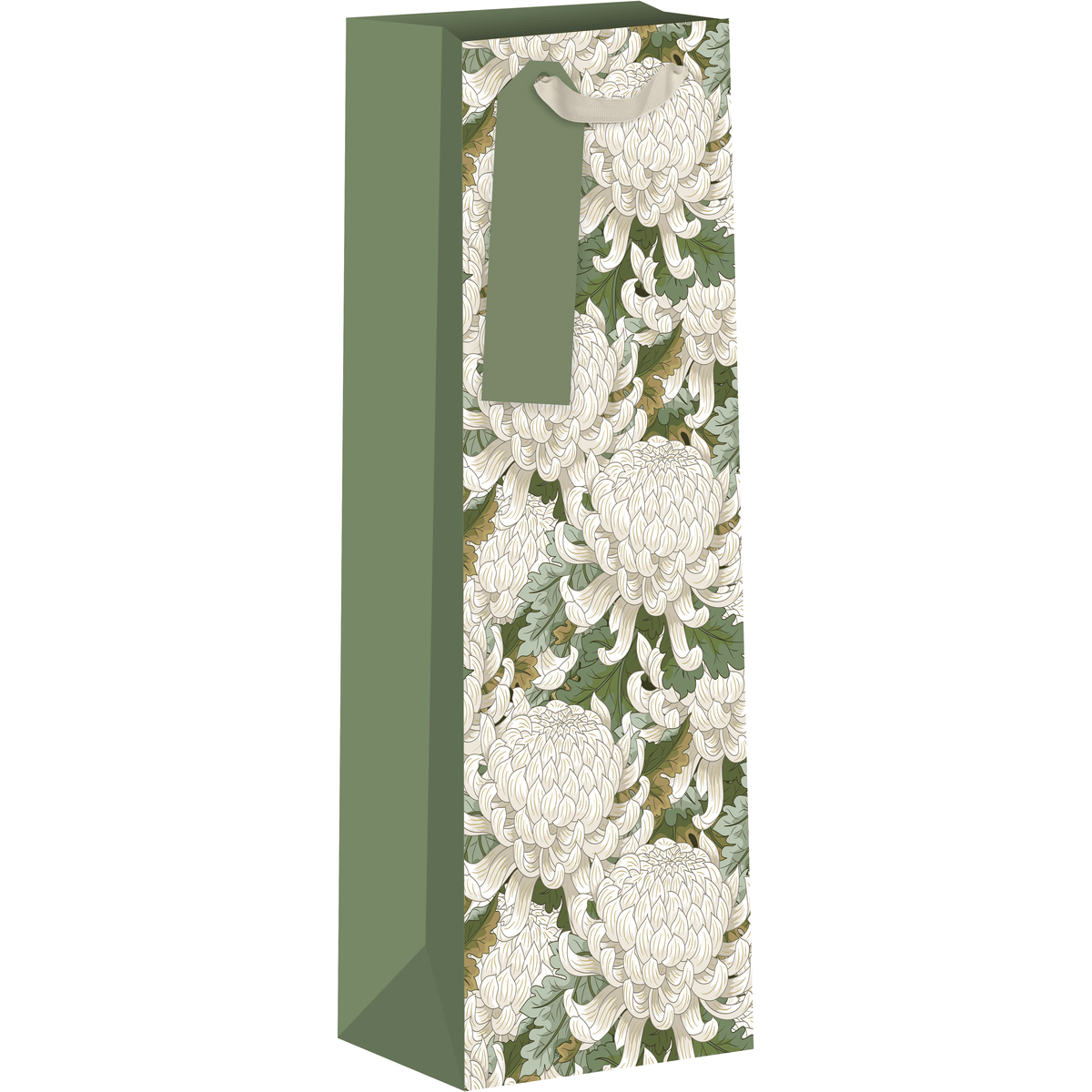 AB PICTURA Chrysanthemum Bottle Gift Bag, pictura style, featuring elegant floral chrysanthemum design for gift packaging.