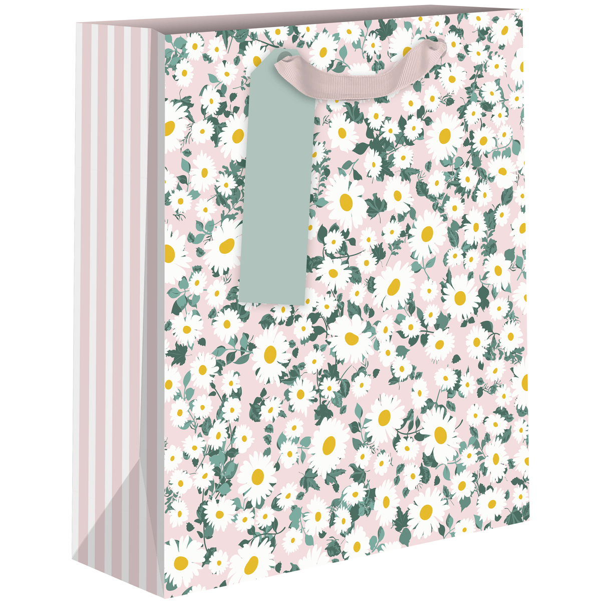 White floral design Pictura gift bag by AB PICTURA with medium size and white flower pattern on sturdy paper.