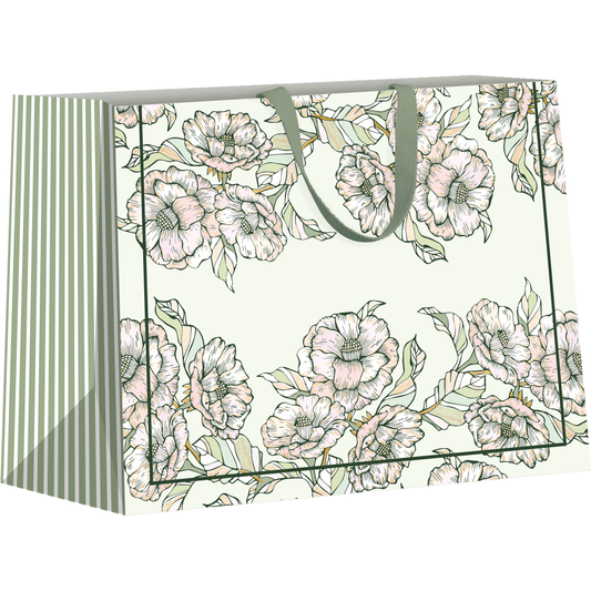 Large AB PICTURA gift bag with colorful flower design, ideal for presents and special occasions.