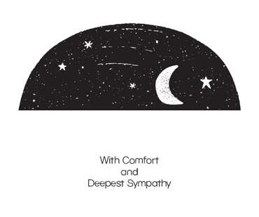 Moon Sympathy Card from Cardmore featuring a gentle moon illustration, suitable for expressing condolences and thoughtful sentiments.