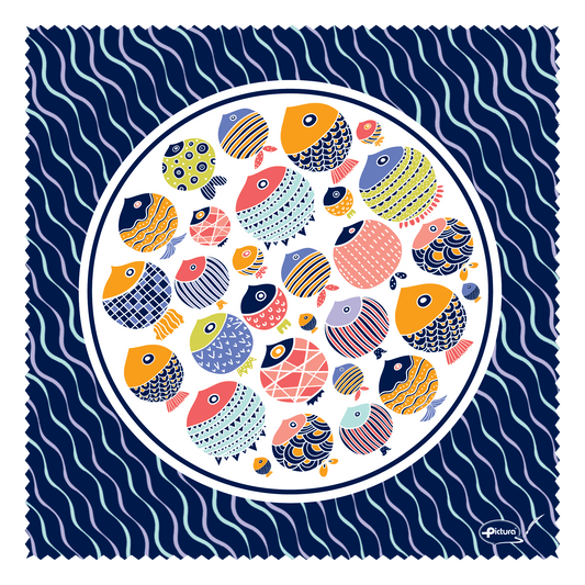 Pictura Fish Smart Cloth showing a flexible, colorful cloth designed for cleaning and maintaining fish tanks.