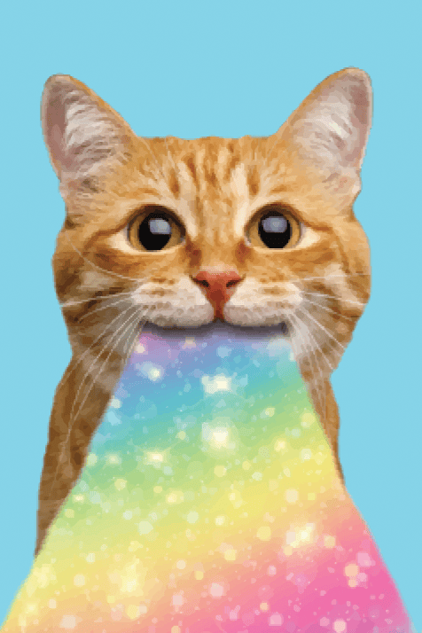 Pictura Cat Rainbow Smart Cloth in pouch with colorful rainbow design, compact and soft fabric for cleaning or gentle use.