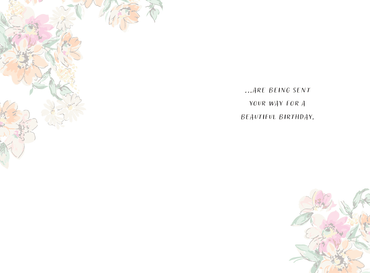 Pictura Floral Blossoms birthday card with vibrant floral design, perfect for everyday greetings and special occasions.