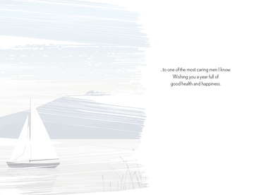 Pictura sailboat birthday card for him featuring a colorful sailboat illustration perfect for celebrating his special day.