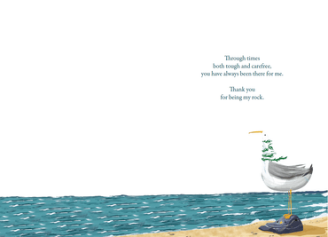Seagull birthday card for father by Pictura, featuring a colorful illustrated seagull and cheerful birthday message.