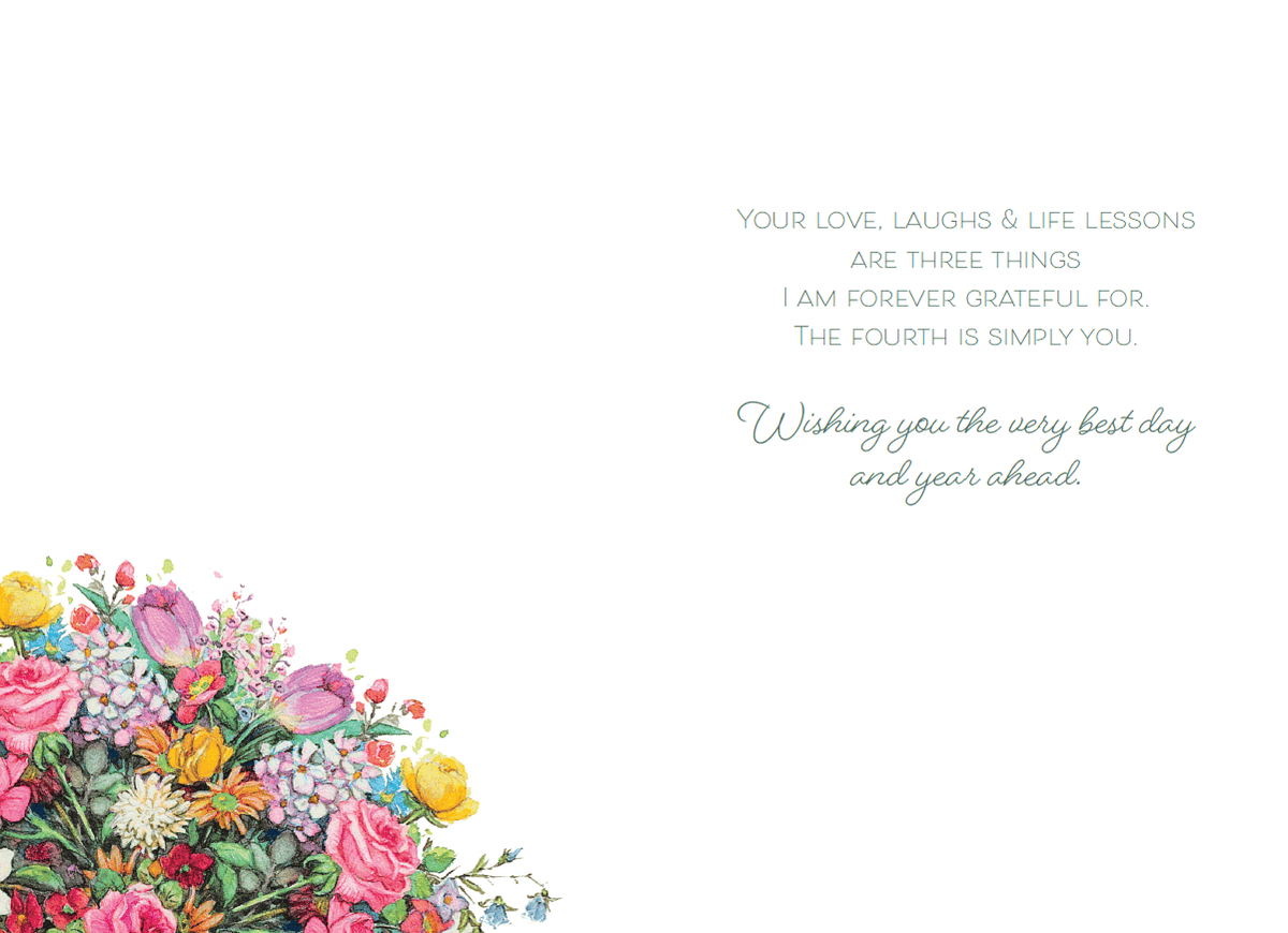 Pictura Blooming Bouquet birthday card for grandmother with colorful floral design, perfect for celebrating special occasions