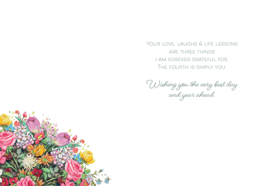Pictura Blooming Bouquet birthday card for grandmother with colorful floral design, perfect for celebrating special occasions