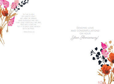 Pictura Swan Couple 25th Anniversary Card featuring elegant swan illustration for celebrating love and special milestones.