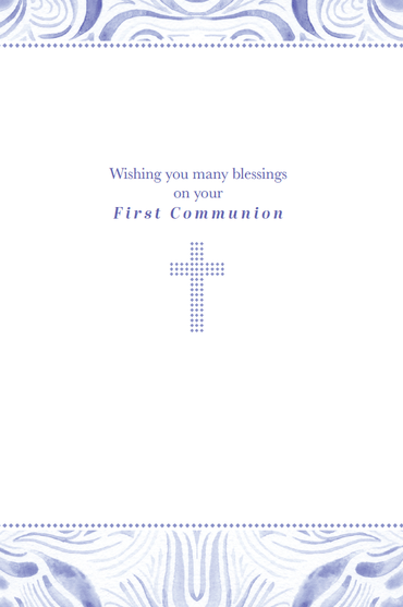 Patterned Cross communion card from Pictura, an elegant everyday card with religious design and intricate pattern details.