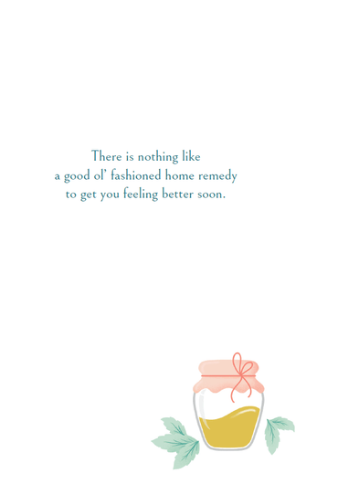 Pictura Tea & Honey Get Well Card featuring a cheerful design with tea cups and honey jars for sending warm wishes.