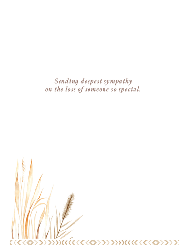 Pictura Tall Reeds Sympathy Card featuring a serene image of tall reeds, suitable for expressing condolences and sympathy.