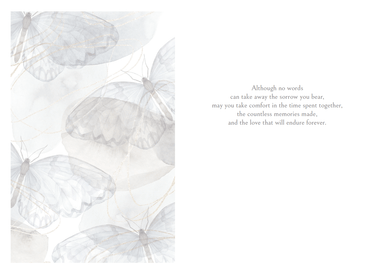Pictura Butterfly Collage Sympathy Card for wife, featuring elegant butterfly artwork on a heartfelt everyday card design.