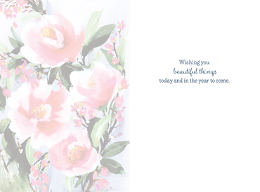 Painted flowers birthday card from Pictura featuring colorful floral artwork on an everyday greeting card.