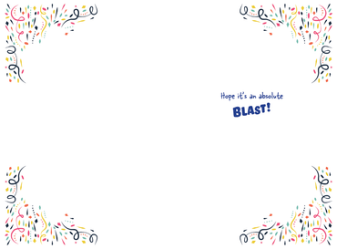 Pictura Confetti Popper Birthday Card featuring colorful confetti designs, perfect for celebrating special occasions.