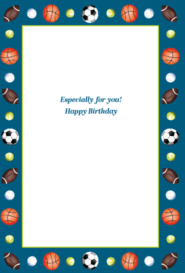 Colorful Sport Balloons birthday card by Pictura featuring vibrant balloon illustrations on an everyday card design.