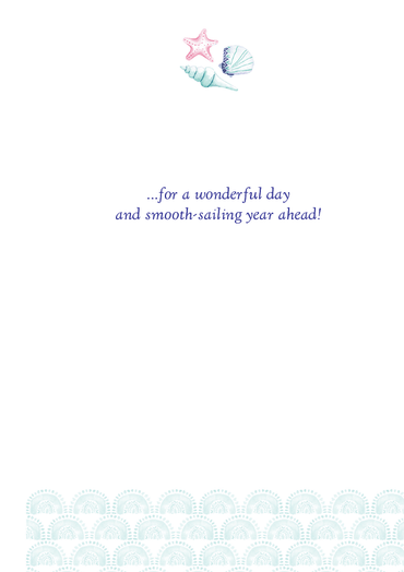 Nautical-themed birthday cake greeting card by Pictura, featuring a colorful cake with maritime elements for everyday celebrations.