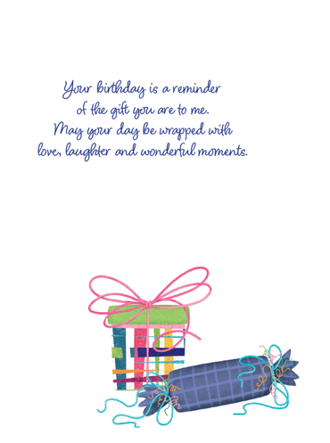 Pictura Gift Pile Birthday Card from the Everyday Cards collection, featuring a colorful stack of presents and festive design.